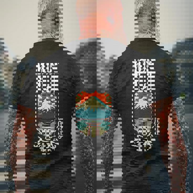富士山 日本 富士山 富士山 日本の漢字 お土産 メンズTシャツ バックプリント 高齢者への贈り物