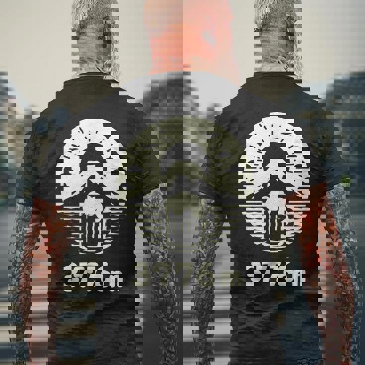 富士山3776ｍ メンズTシャツ バックプリント 高齢者への贈り物