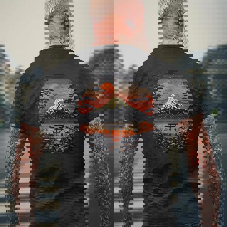 富士山アート メンズTシャツ バックプリント 高齢者への贈り物