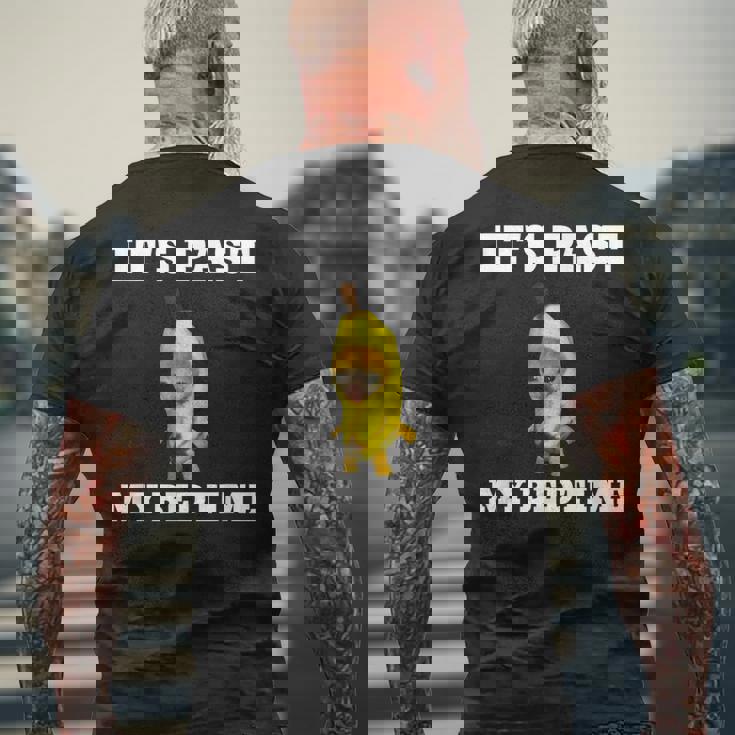 寝る時間が過ぎた面白い猫のミーム メンズTシャツ バックプリント 高齢者への贈り物