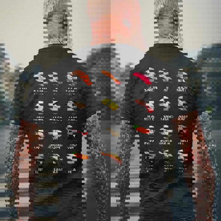 寿司料理日本料理カワイイギフト メンズTシャツ バックプリント 高齢者への贈り物