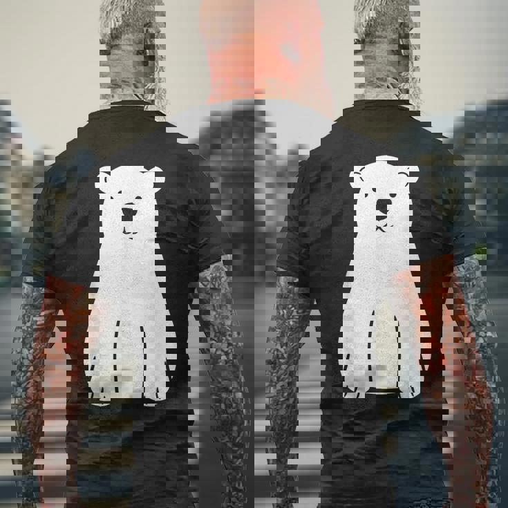 小さなシロクマ かわいいミニマリスト シンプルなシロクマ メンズTシャツ バックプリント 高齢者への贈り物