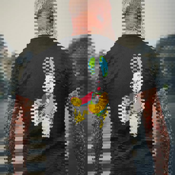 小さめうさぎ星人 Yunaカラー メンズTシャツ バックプリント 高齢者への贈り物