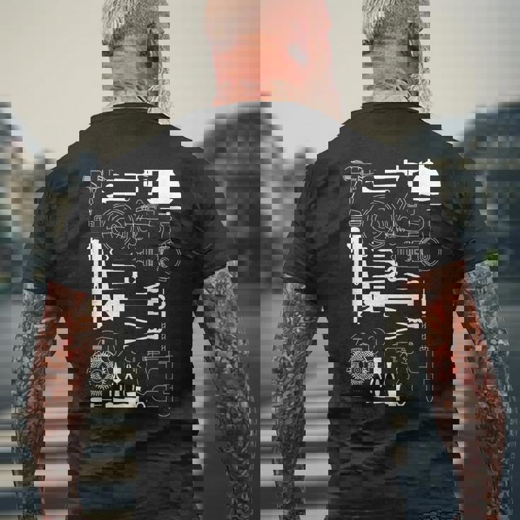 工具 工作機械 ドライバー メンズTシャツ バックプリント 高齢者への贈り物