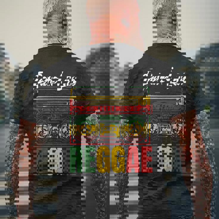 平和 レゲエ音楽 ラスタ ジャマイカ メンズTシャツ バックプリント 高齢者への贈り物