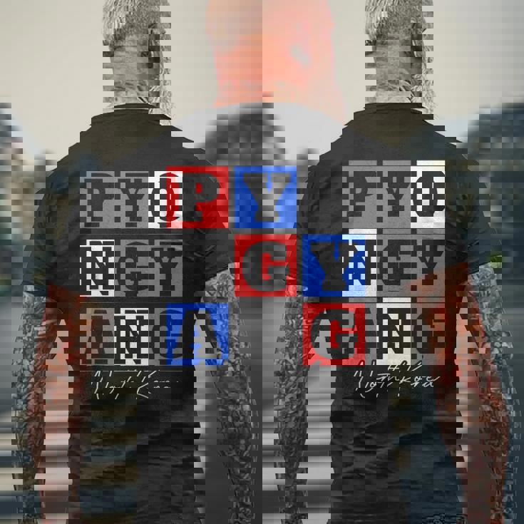 平壌 北朝鮮 旅行 バケーション お土産 メンズTシャツ バックプリント 高齢者への贈り物