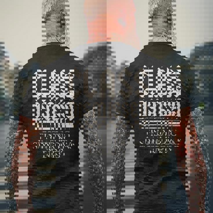 年末の先生は夏休みのエネルギーを与えています メンズTシャツ バックプリント 高齢者への贈り物