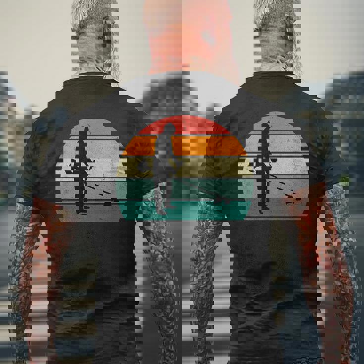 庭師 草刈 芝生 花 木 低木 庭 プロット メンズTシャツ バックプリント 高齢者への贈り物