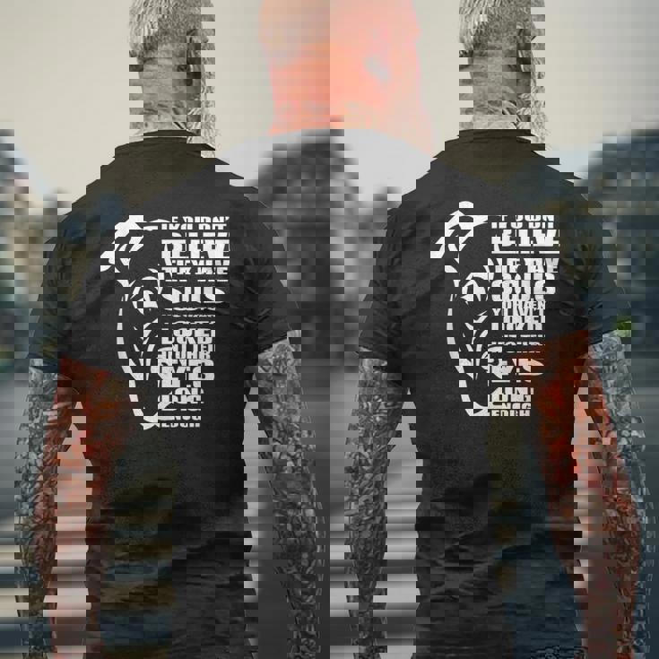 彼らが魂を持っていると信じないなら、ピットブル愛好家ピットブル メンズTシャツ バックプリント 高齢者への贈り物