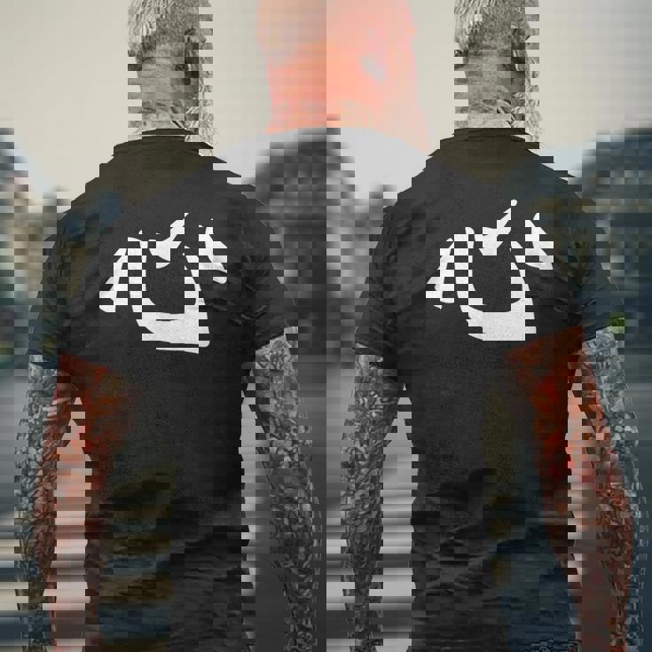 心のための漢字古代日本の書道の文字 メンズTシャツ バックプリント 高齢者への贈り物