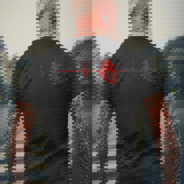 心臓専門医ハートビート Ekg Ecg 心臓心臓病看護師ギフト メンズTシャツ バックプリント 高齢者への贈り物