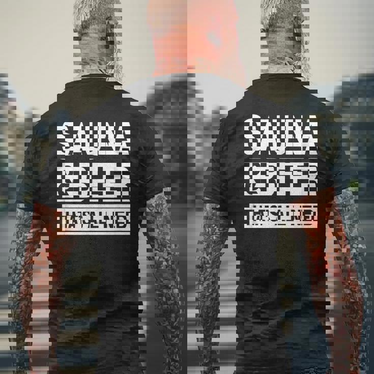 必要なのはサウナ&ビール メンズTシャツ バックプリント 高齢者への贈り物