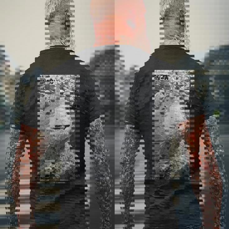 快獣ブースカシリーズ リアルスチール モノクロ メンズTシャツ バックプリント 高齢者への贈り物