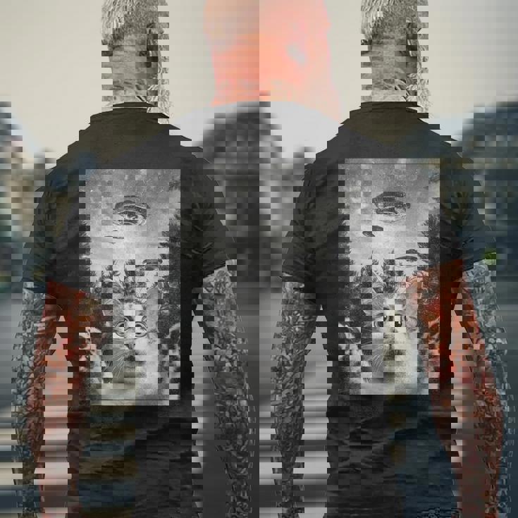 怖い猫 エイリアン Ufo 宇宙愛好家 面白い メンズTシャツ バックプリント 高齢者への贈り物