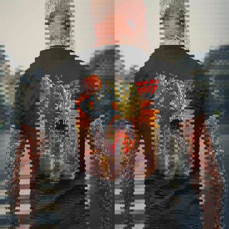 怪獣 ブロッコリー トマト 野菜 アニメ メンズTシャツ バックプリント 高齢者への贈り物