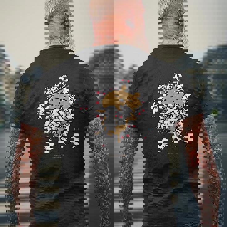 愛しすぎて大好きすぎる。にゃんこいっぱい メンズTシャツ バックプリント 高齢者への贈り物