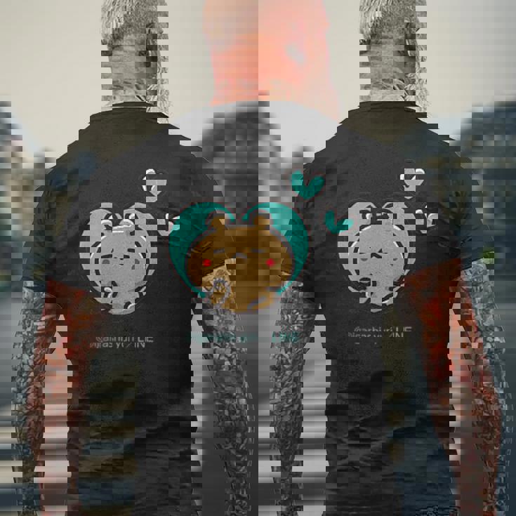 愛しすぎて大好きすぎる。ペアデザイン２くま メンズTシャツ バックプリント 高齢者への贈り物