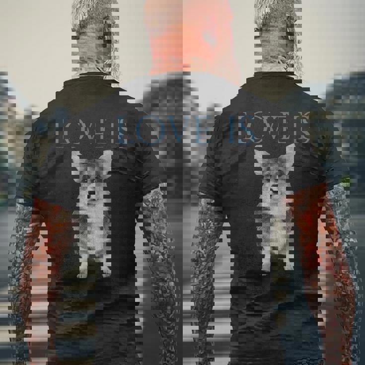 愛はコーギー メンズTシャツ バックプリント 高齢者への贈り物