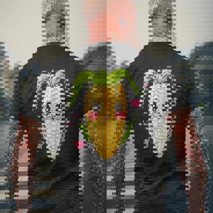 愛らしいかわいいコーンのハート付き。 メンズTシャツ バックプリント 高齢者への贈り物