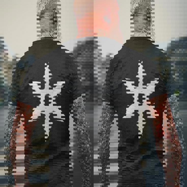 投げ手裏剣 星忍者 メンズTシャツ バックプリント 高齢者への贈り物