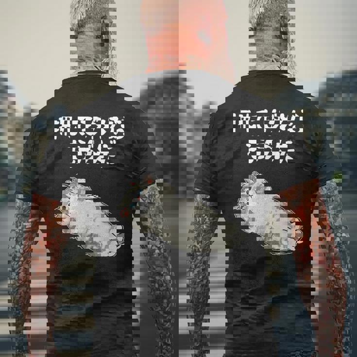 押してもダメならもうダメだ ネタ ことわざ 格言 慣用句 ジョーク ギャグ ダジャレ ツッコミ 猫 おもしろ メンズTシャツ バックプリント 高齢者への贈り物