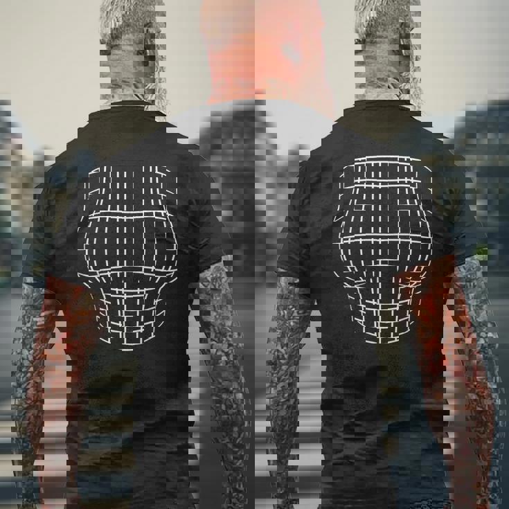 拡大胸 光学イリュージョングリッド 大きなおっぱい メンズTシャツ バックプリント 高齢者への贈り物