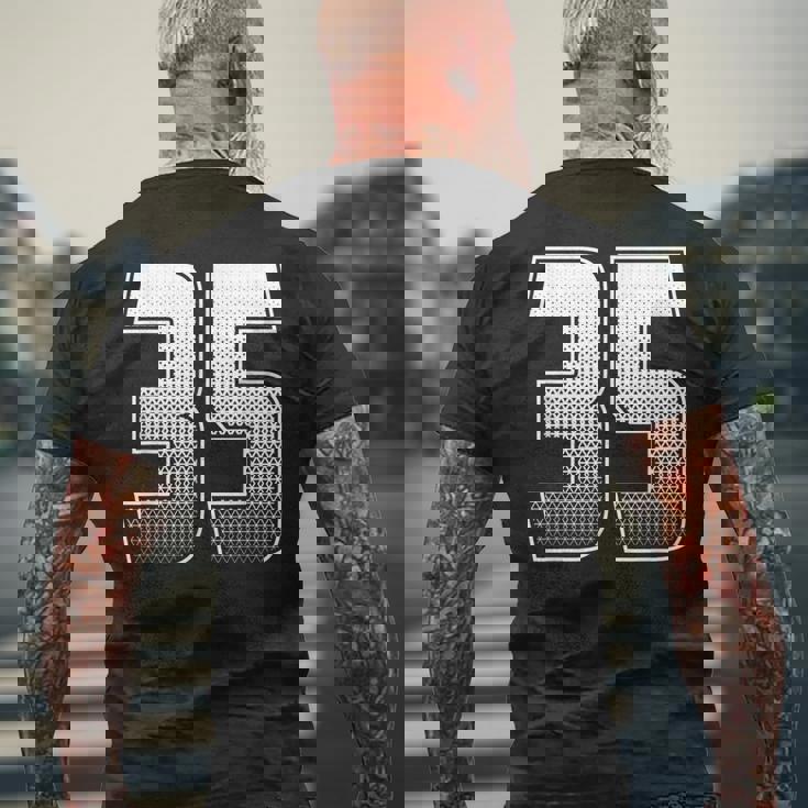 数字 35 サーティファイブ メンズTシャツ バックプリント 高齢者への贈り物