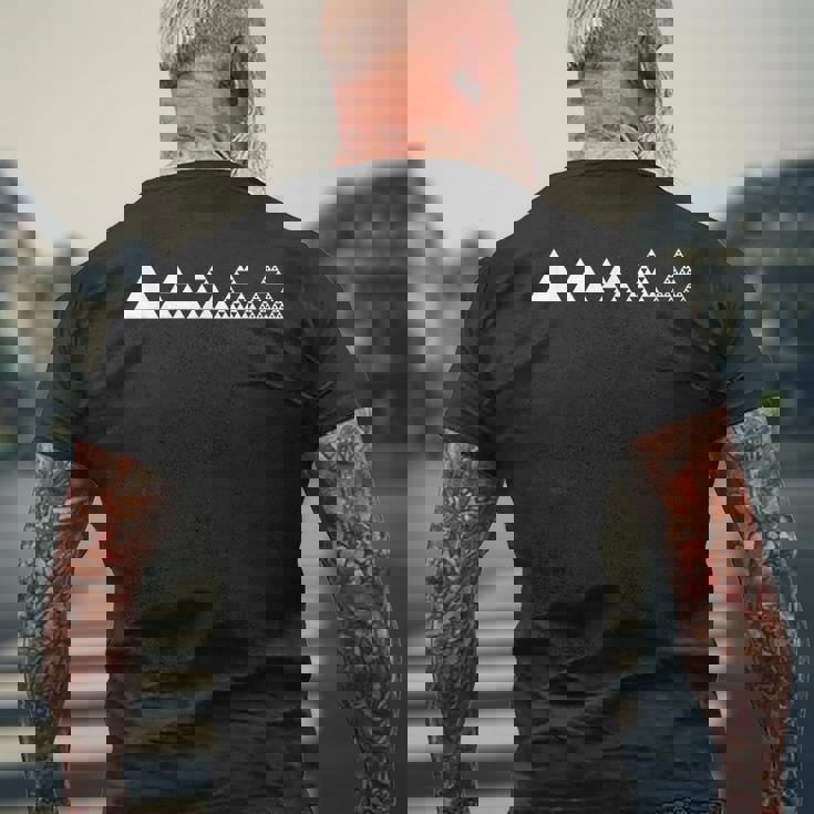 数学シェルピンスキーの三角形フラクタル幾何学数学 メンズTシャツ バックプリント 高齢者への贈り物