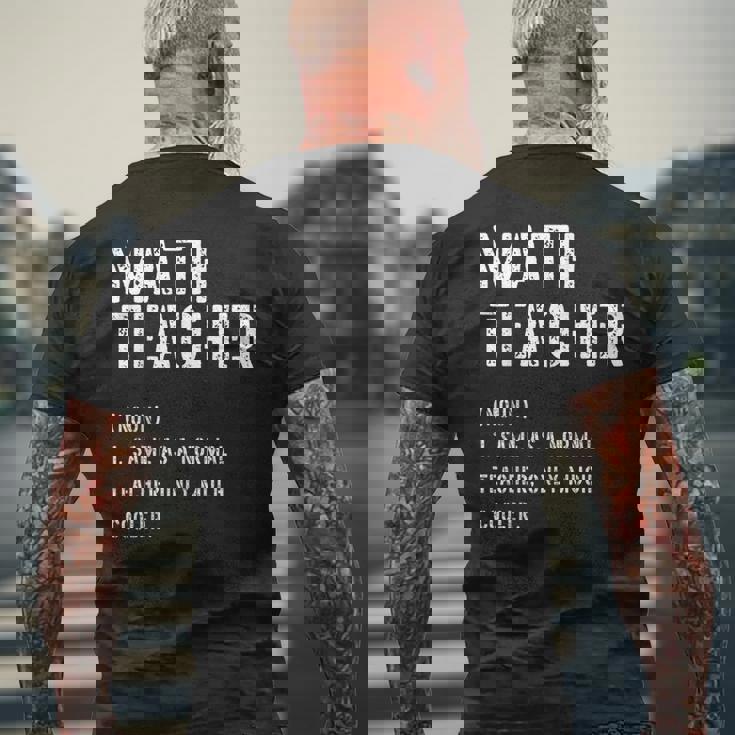 数学先生 定義シャツ 学校の初日 メンズTシャツ バックプリント 高齢者への贈り物