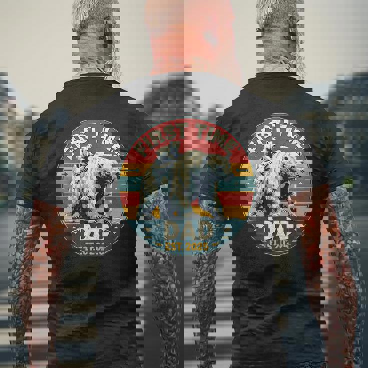 新しいお父さんと赤ちゃん熊の初めての父の日エスト2025 メンズTシャツ バックプリント 高齢者への贈り物