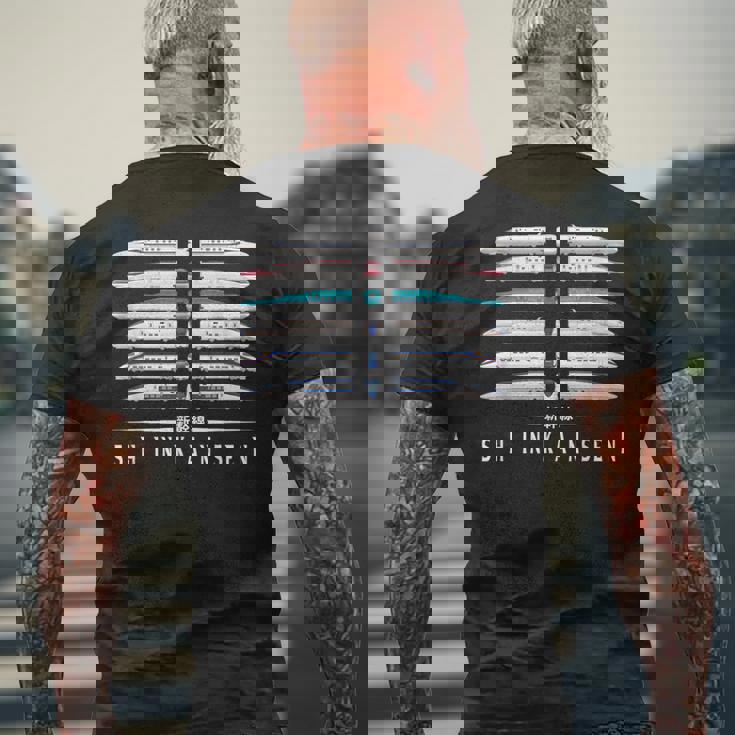 新幹線 新幹線 6パックシリーズ 日本語漢字 日本 メンズTシャツ バックプリント 高齢者への贈り物