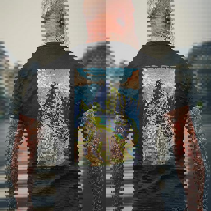 旅行 ペルー リマ マチュ ピチュ クスコ 家族 バケーション お土産 メンズTシャツ バックプリント 高齢者への贈り物