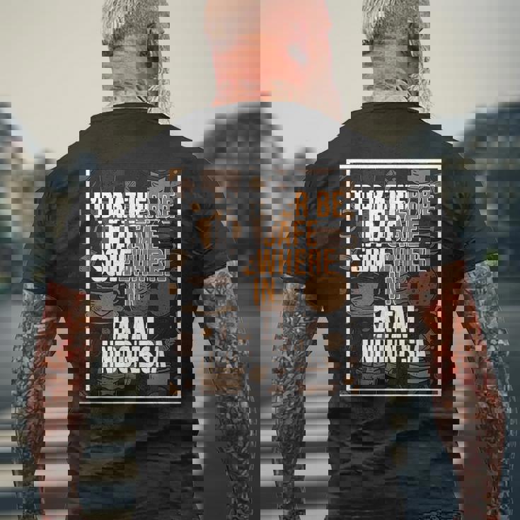 旅行とコーヒー愛好家 バタムインドネシア メンズTシャツ バックプリント 高齢者への贈り物