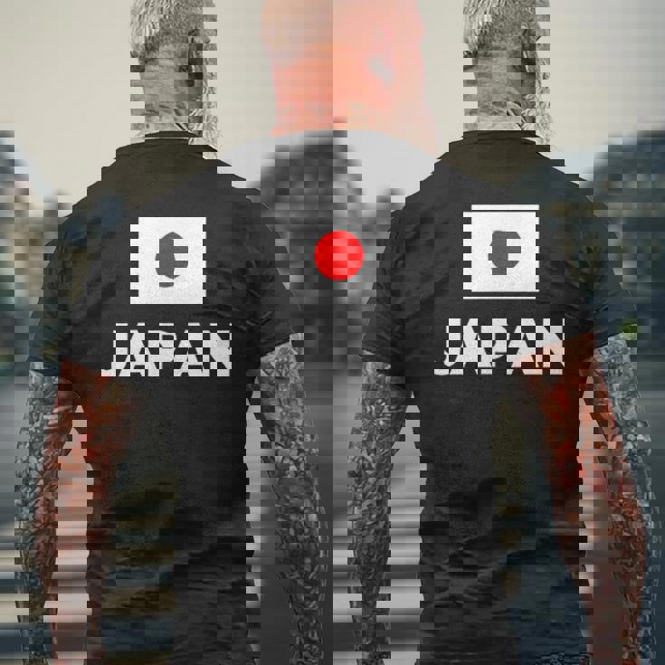 日の丸国旗 Japanワンポイント メンズTシャツ バックプリント 高齢者への贈り物