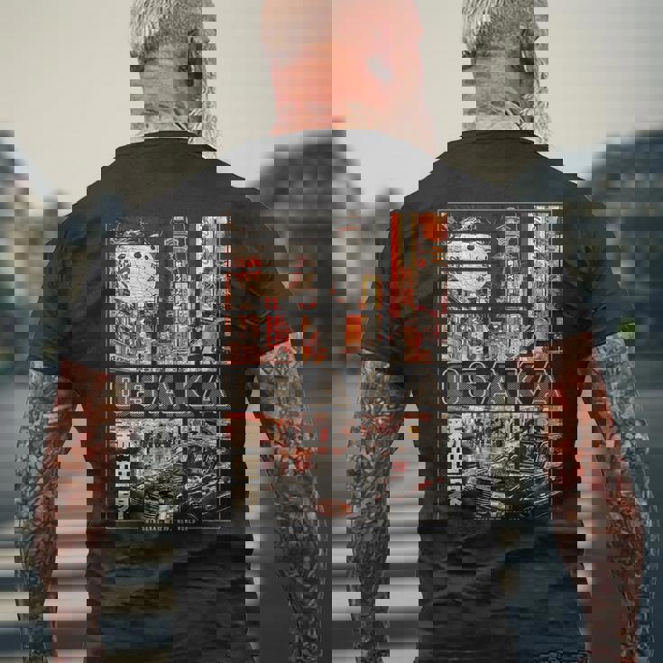 日本 大阪 ヴェイパーウェイヴ 日本語 レトロ な雰囲気 美学 メンズTシャツ バックプリント 高齢者への贈り物