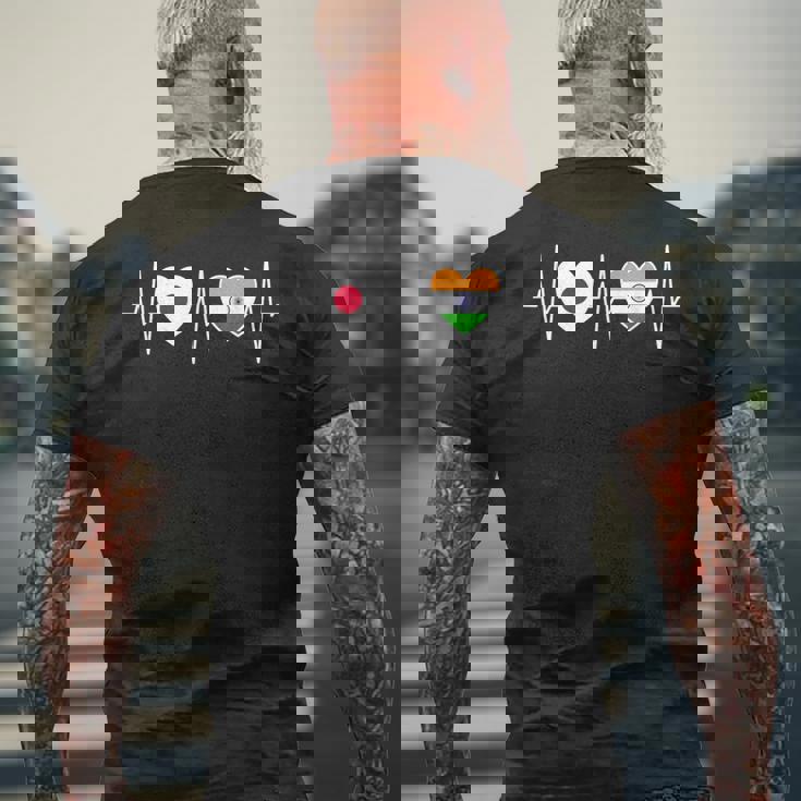 日本とインド インドの国旗 国旗 メンズTシャツ バックプリント 高齢者への贈り物