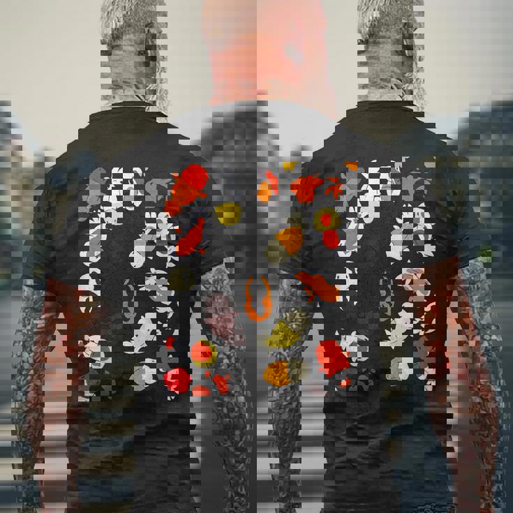 日本のランチュウ 金魚グラフィック メンズTシャツ バックプリント 高齢者への贈り物