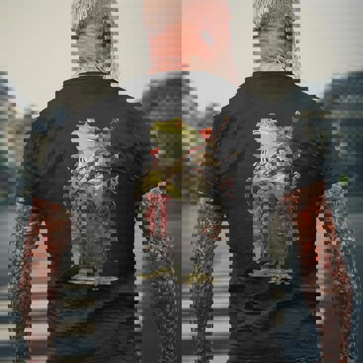 日本の侍カエル メンズTシャツ バックプリント 高齢者への贈り物