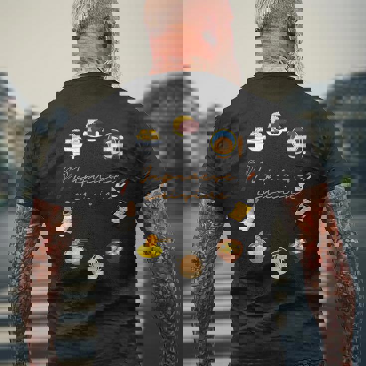 日本の家庭料理 メンズTシャツ バックプリント 高齢者への贈り物