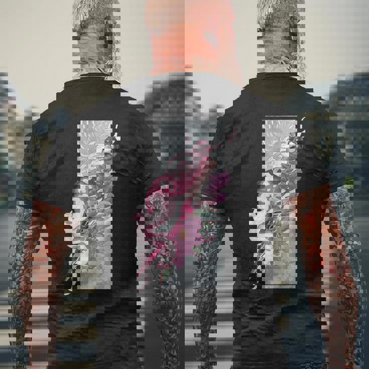 日本の手裏剣 アニメ メンズTシャツ バックプリント 高齢者への贈り物