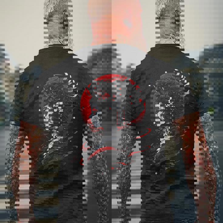 日本の芸者 メンズTシャツ バックプリント 高齢者への贈り物