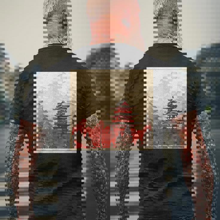 日本アジア アジア 日本風 ヴィンテージ レトロ 自然 メンズTシャツ バックプリント 高齢者への贈り物