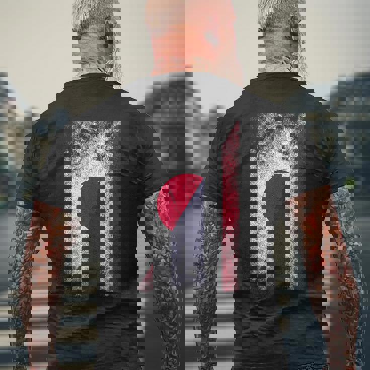 日本タイ国旗 日本語タイ メンズTシャツ バックプリント 高齢者への贈り物