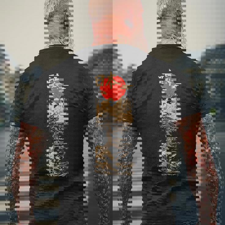 日本レトロヴェイパーウェイブ In Japan Grunge 90年代美学 メンズTシャツ バックプリント 高齢者への贈り物