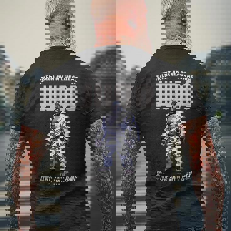 日本柔道ゴリラ ジャパニーズ・グラップリング メンズTシャツ バックプリント 高齢者への贈り物