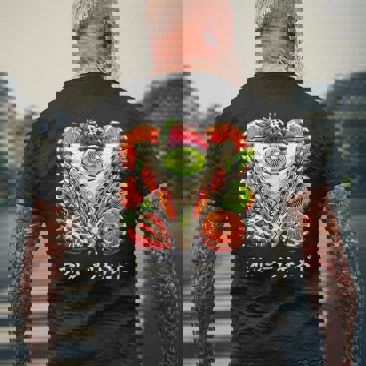 日本産 フルーツサンドイッチ イチゴ キウイ みかん 日本 メンズTシャツ バックプリント 高齢者への贈り物