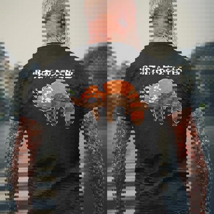 明日から怠惰なレッサーパンダ面白い メンズTシャツ バックプリント 高齢者への贈り物