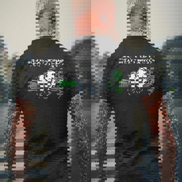 明日から本気出す パンダ好き 動物好き 面白い 可愛い パンダ メンズTシャツ バックプリント 高齢者への贈り物