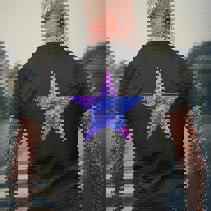 星 ピンク ブルー パープル メンズTシャツ バックプリント 高齢者への贈り物