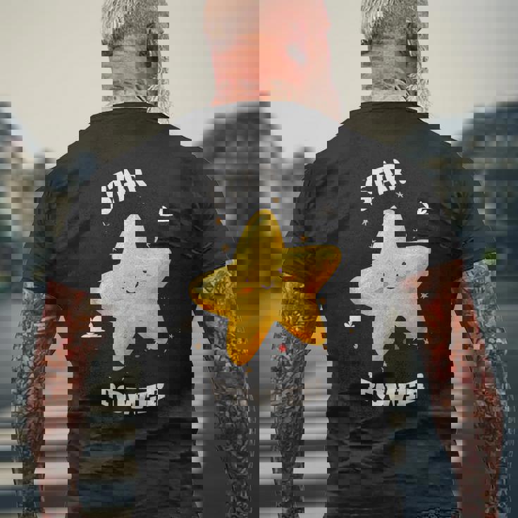 星 宇宙 銀河 月 夜 天文学 かわいい 星空観察 愛 メンズTシャツ バックプリント 高齢者への贈り物